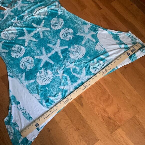 India Boutique Women’s Dress Plus Size Beach Seashells Rhinestones Sleeveless - Picture 4 of 12